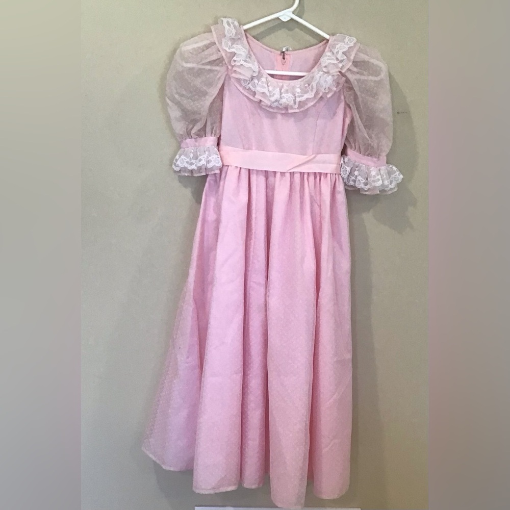 Vintage Homemade Full Length 80’s Flower Girl Dress